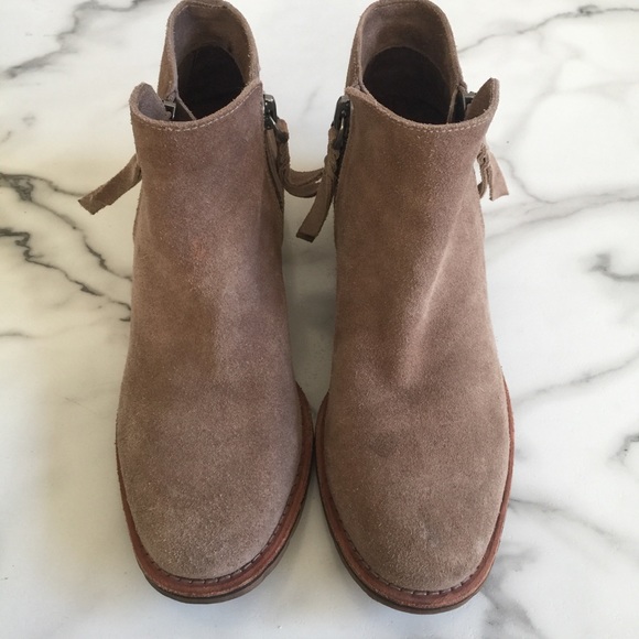 Dolce Vita | Tan Suede Booties with side zippers - Picture 2 of 8